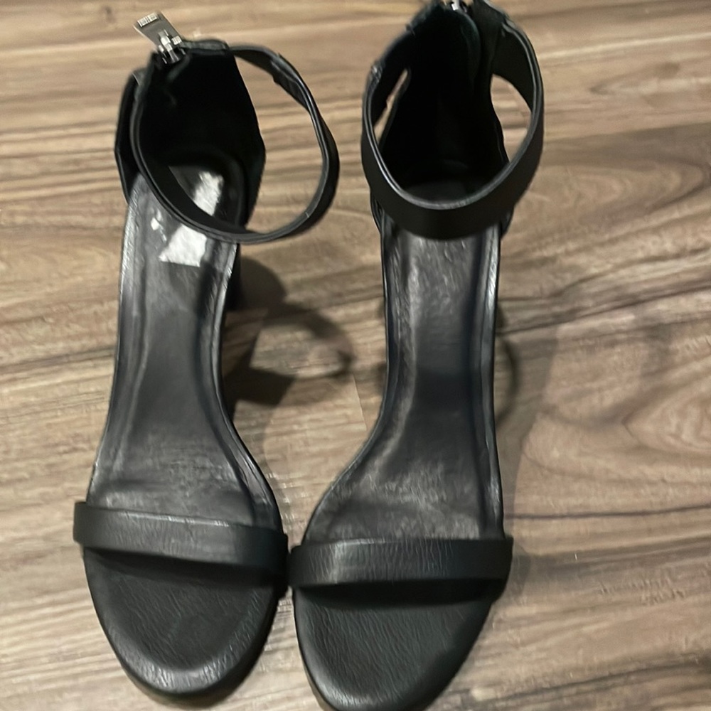 Black ankle strap heels